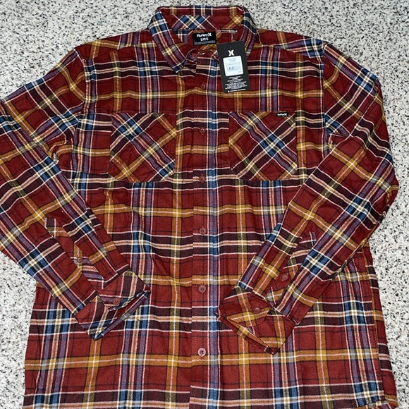 Hurley Red and Yellow Casual Button Down Shirt - Picture 2 of 8